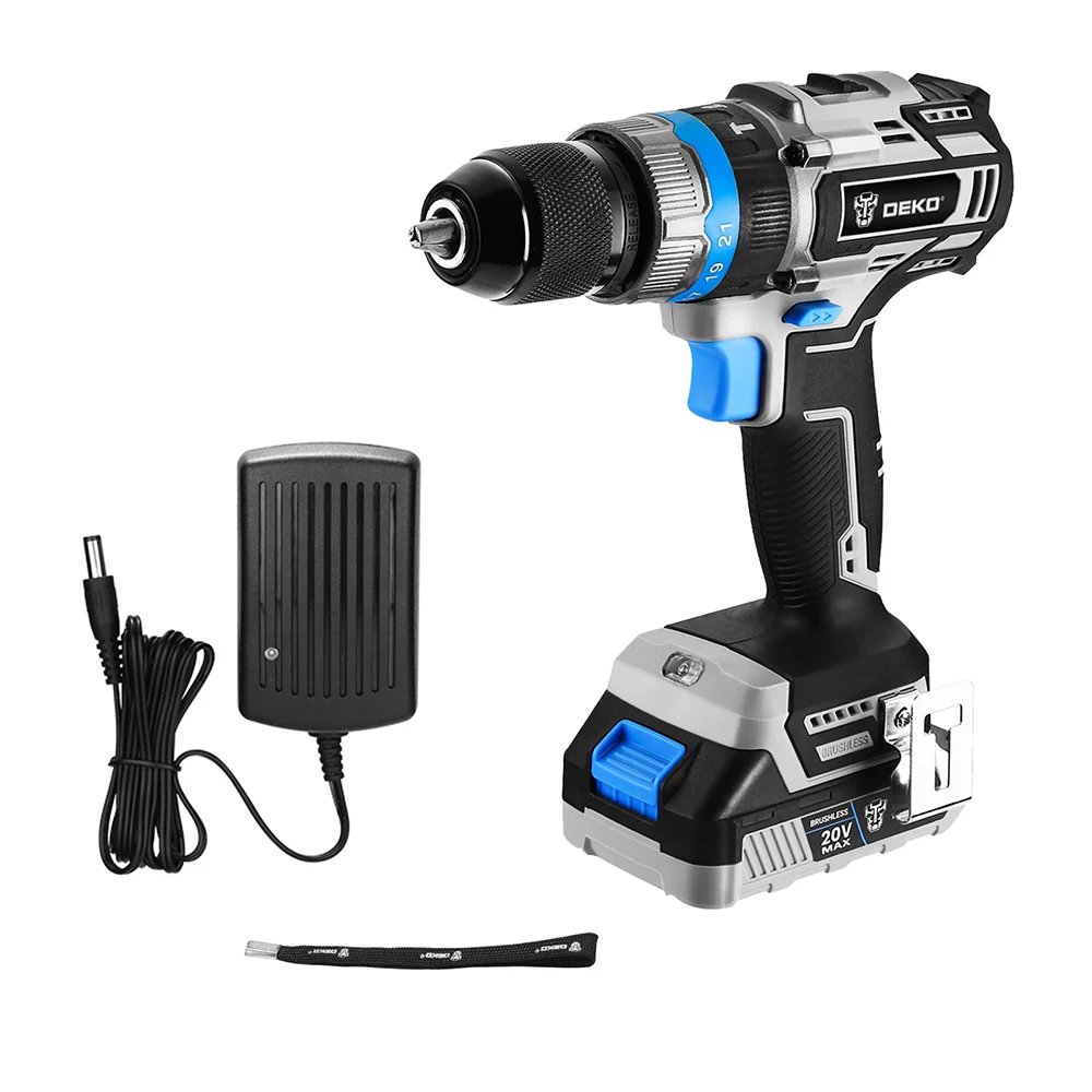 Parafusadeira Furadeira de Impacto 1/2 Pol. 20V com Bateria 1,5Ah e Carregador DEKO-DKBL20ID02-S1